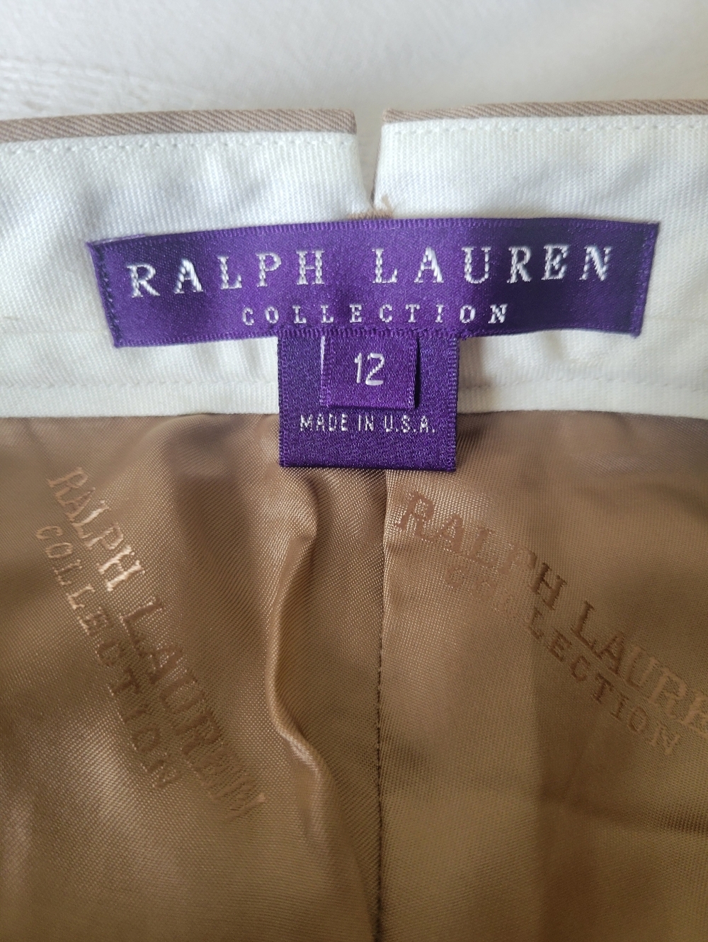 Ralph Lauren Collection Vintage Wool Women's Trouser Pants Purple Label Size 12 - Picture 7 of 9